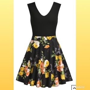 💛🌸🧡 Floral Fit n’ Flare Dress 💛🌸🧡
